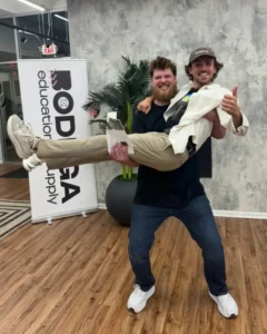 John Drimmie at a professional barbering event