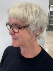 Short grey hair styling by John Drimmie